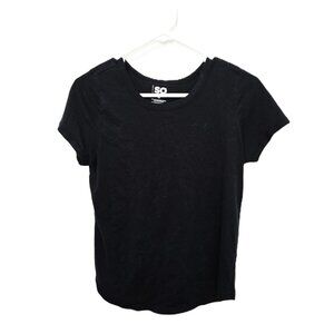 So Scoop Neck Tee Black Short Sleeve Top Womens Size Medium Classic T-Shirt